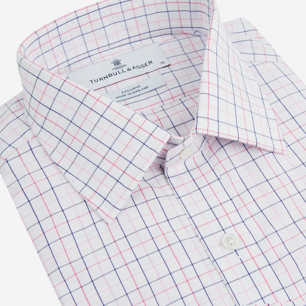 Pink Overlay Grid Check Mayfair Shirt