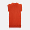 View 3 of product Red Orange Cashmere Sleeveless Cardigan