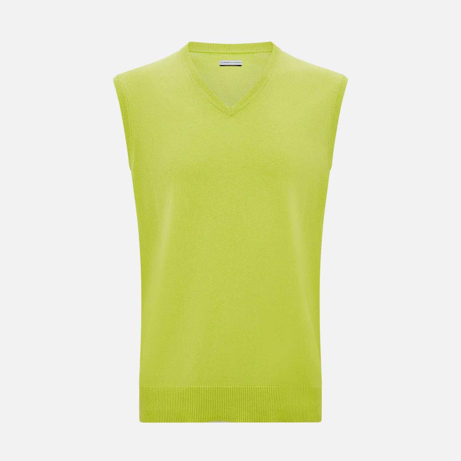 View 1 of product Lemon Green Cashmere V-Neck Vest