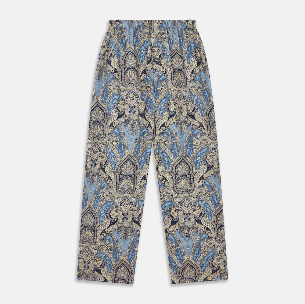 Pale Blue Baroque Silk-blend Hyde Pyjama Set