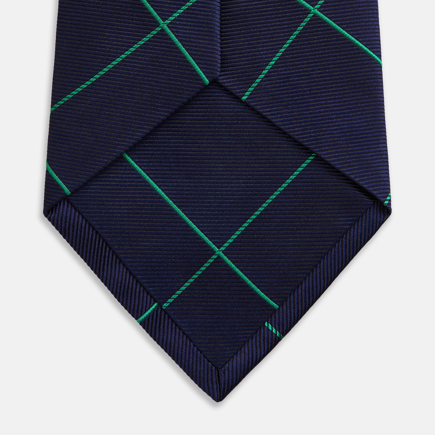 View 4 of product Green and Navy Window Pane Silk Tie