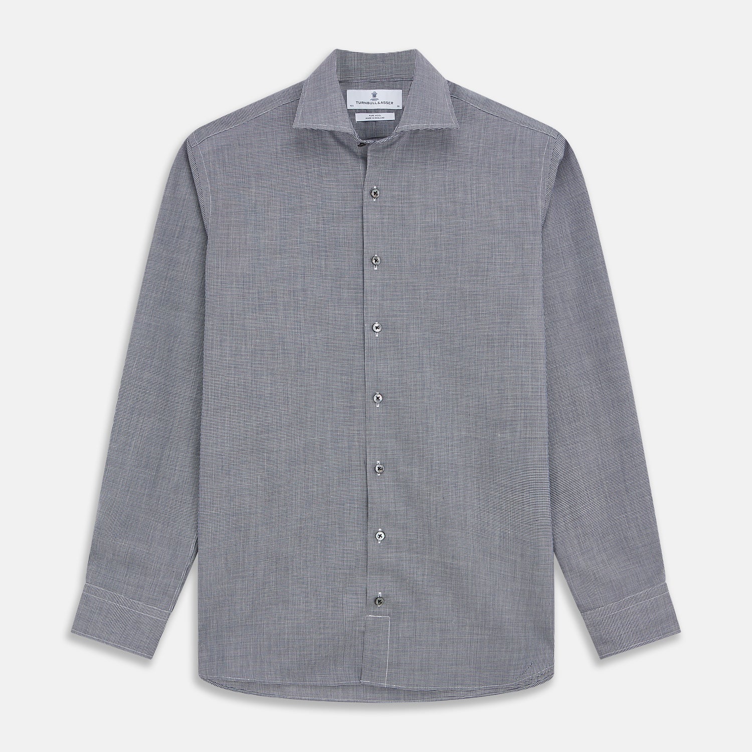 View 1 of product Navy Houndstooth Wool Tailored Fit Shelton Shirt