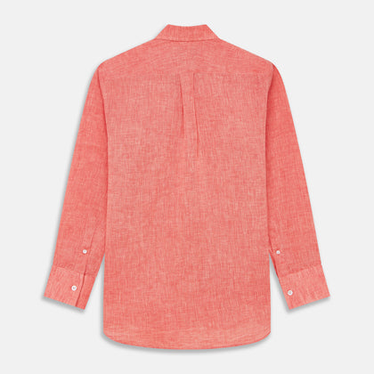 Pink Linen Weekend Fit Hayne Shirt Image 4
