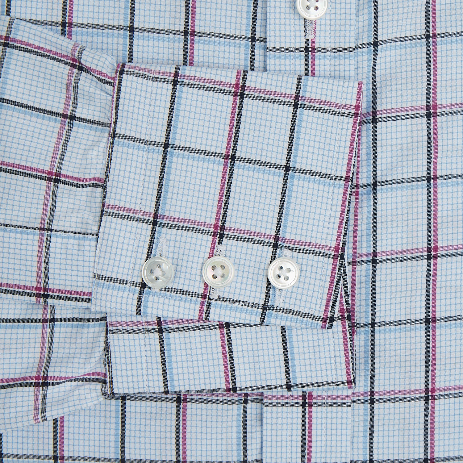 View 3 of product Blue and Pink Tattersall Check Mayfair Shirt
