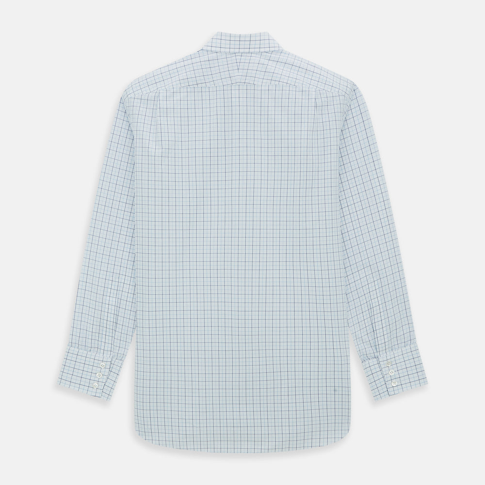 Blue Overlay Grid Check Mayfair Shirt