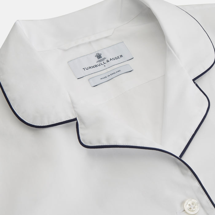 Women's Harriet Plain White Cotton Pyjama Set Image 1