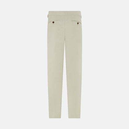 Taupe Cotton Blend Henry Trousers Image 10