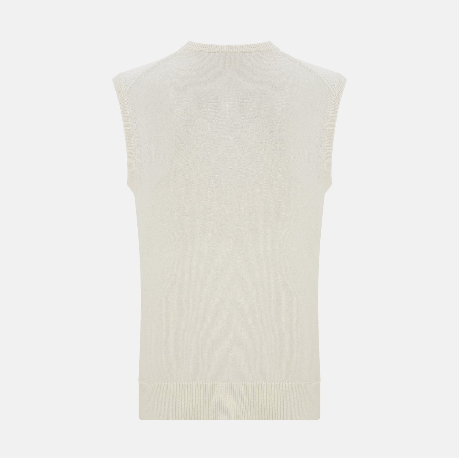 Ivory Cashmere V-neck Vest