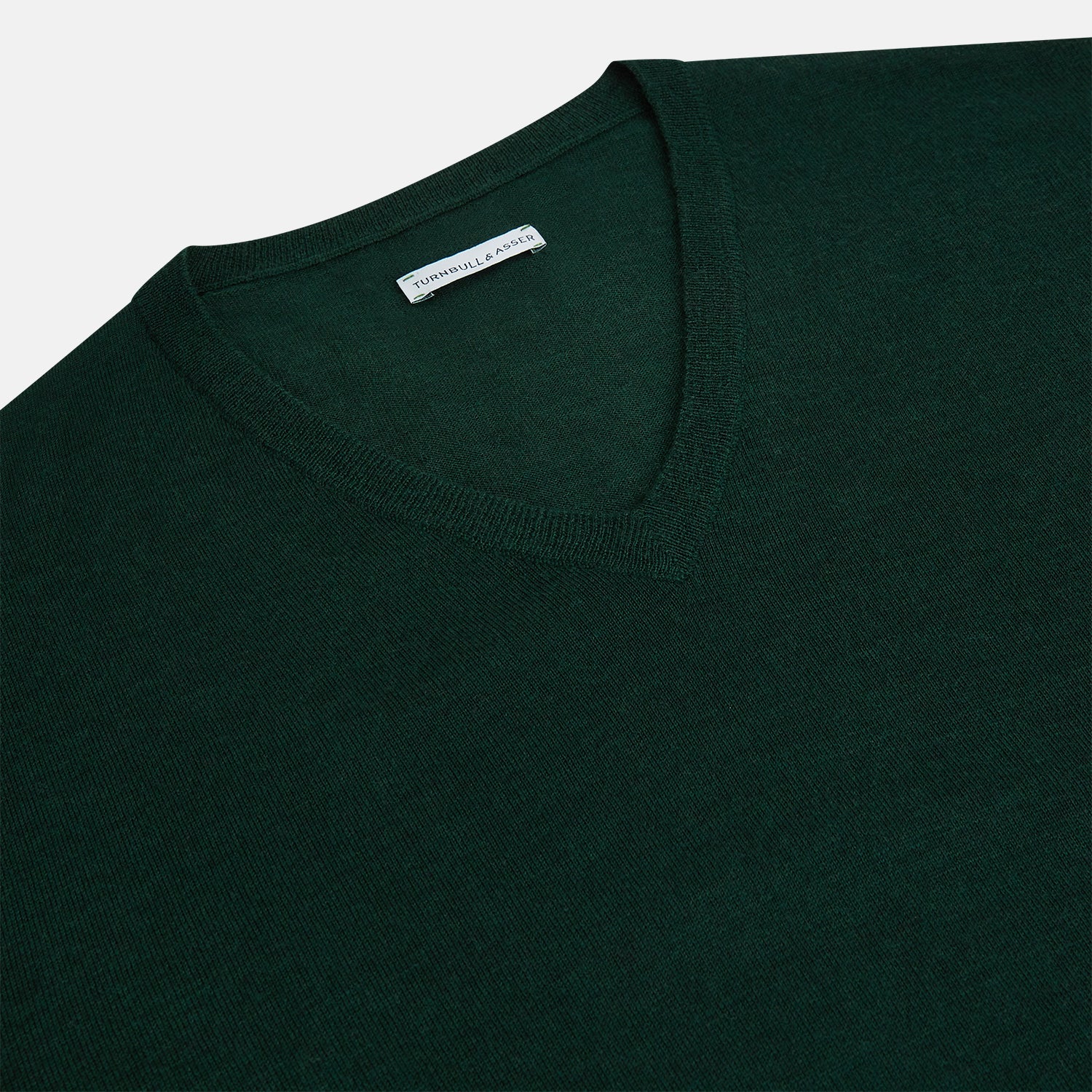 View 2 of product Petrol Green Merino V-Neck Jumper