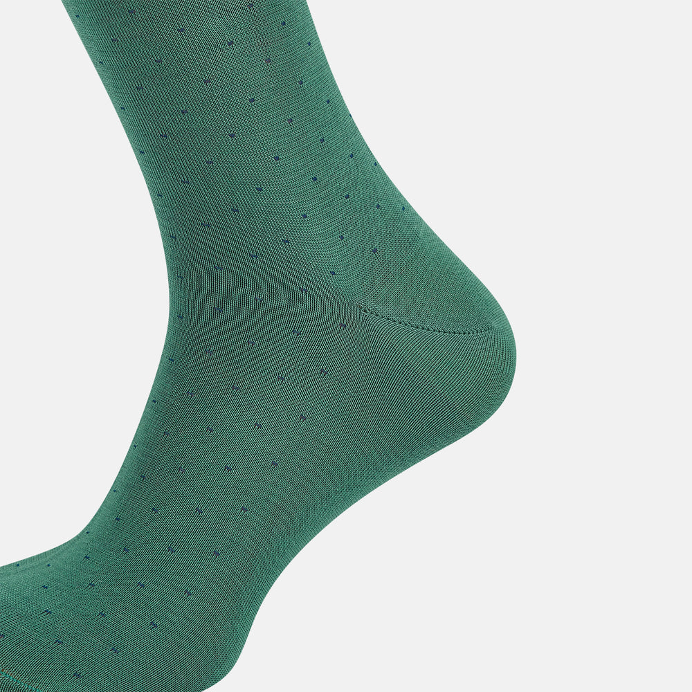 Forest Green/Navy Polka Dot Long Socks