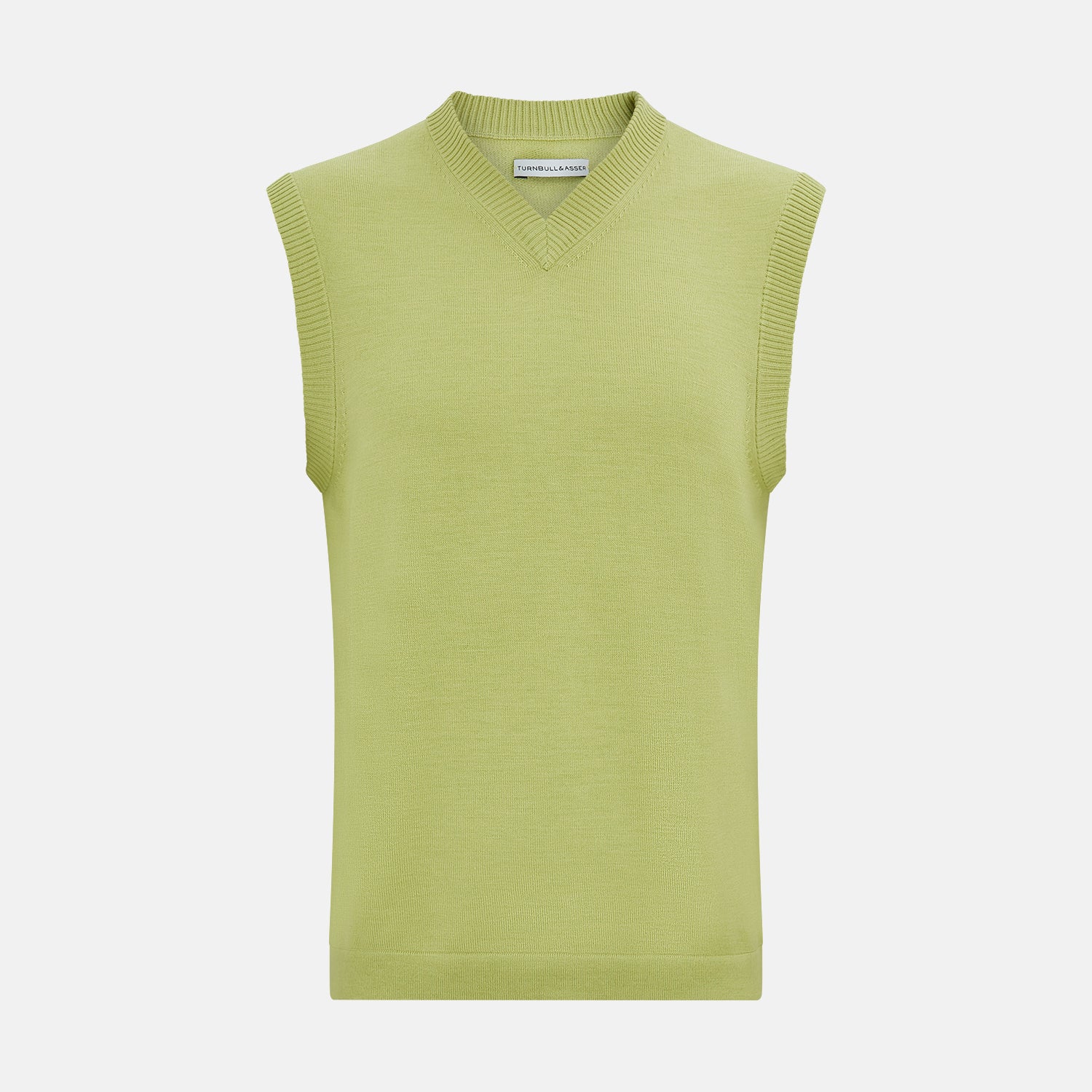 View 1 of product Melon Green Fine Merino V-Neck Vest