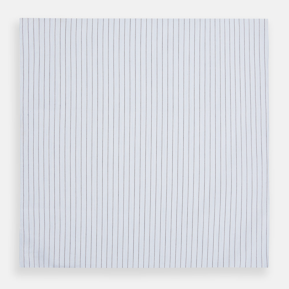 Hand Rolled Blue Multi Stripe Handkerchief