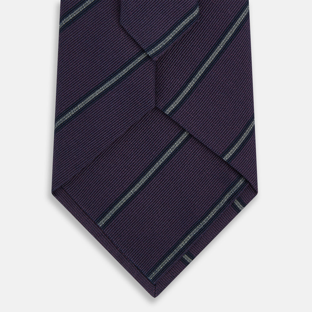 Purple Multi Stripe Silk Blend Tie