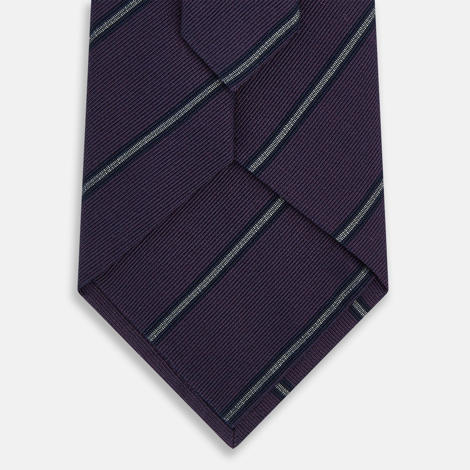 View 3 of product Purple Multi Stripe Silk Blend Tie