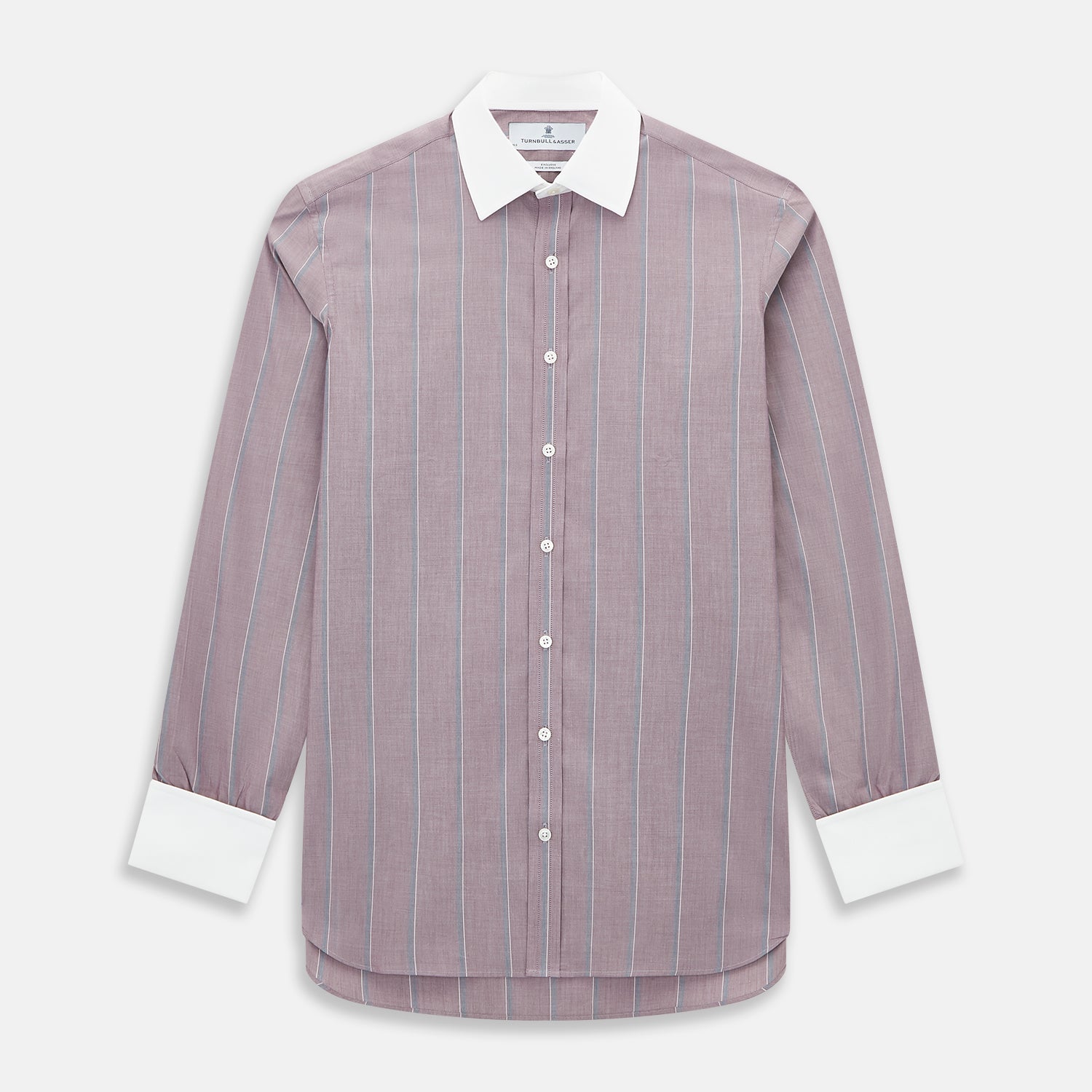 View 1 of product Light Porto Red Track Stripe Shirt with Contrast T&A Collar and Cuffs