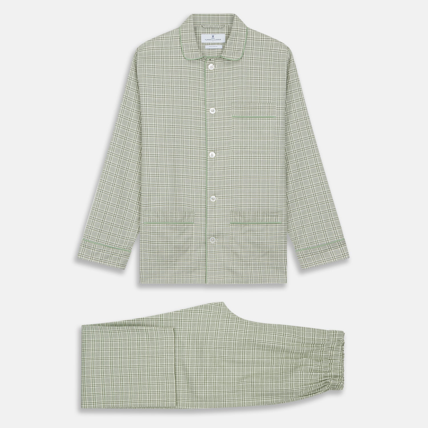 View 6 of product Green Check Modern Cotton Pyjama Set