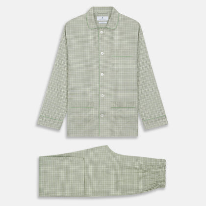 Green Check Modern Cotton Pyjama Set Image 5