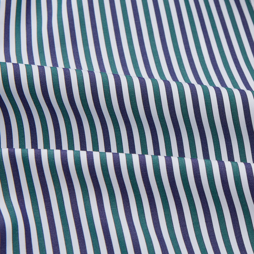 Green and Blue Stripe Cotton Arnold Gown