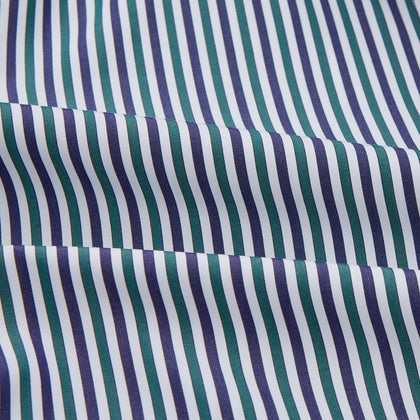 Green and Blue Stripe Cotton Arnold Gown Image 3
