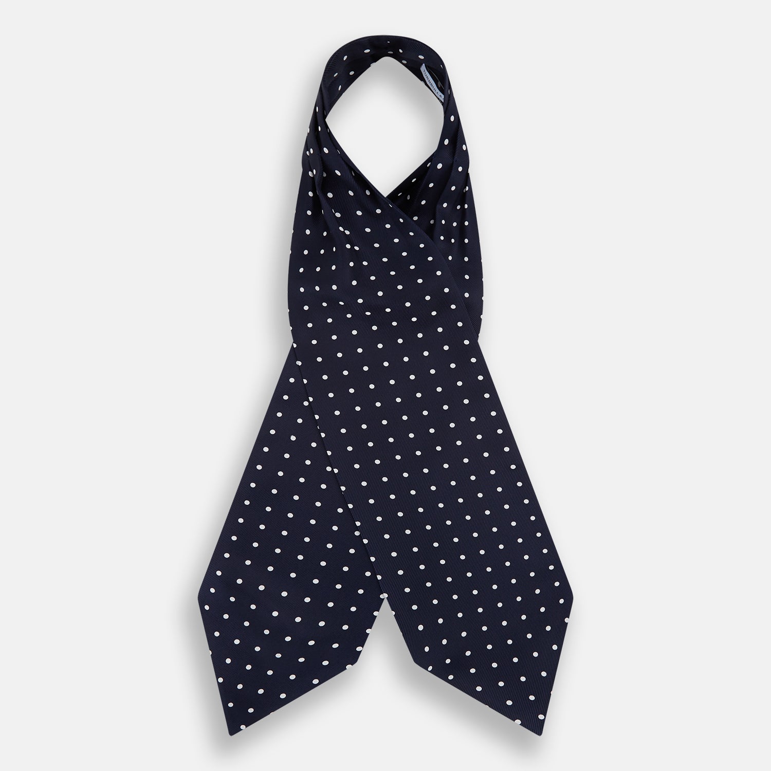 View 2 of product White Dot and Navy Silk Cravat