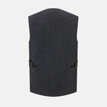 Ash Quilted Linen Herringbone Waistcoat Image 2