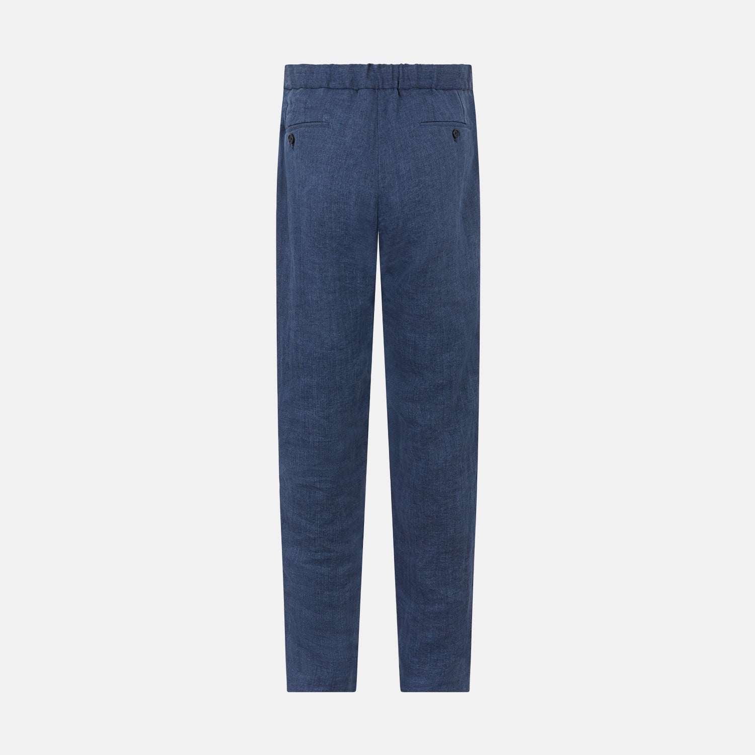View 3 of product Denim Blue Linen Herringbone Miles Trousers
