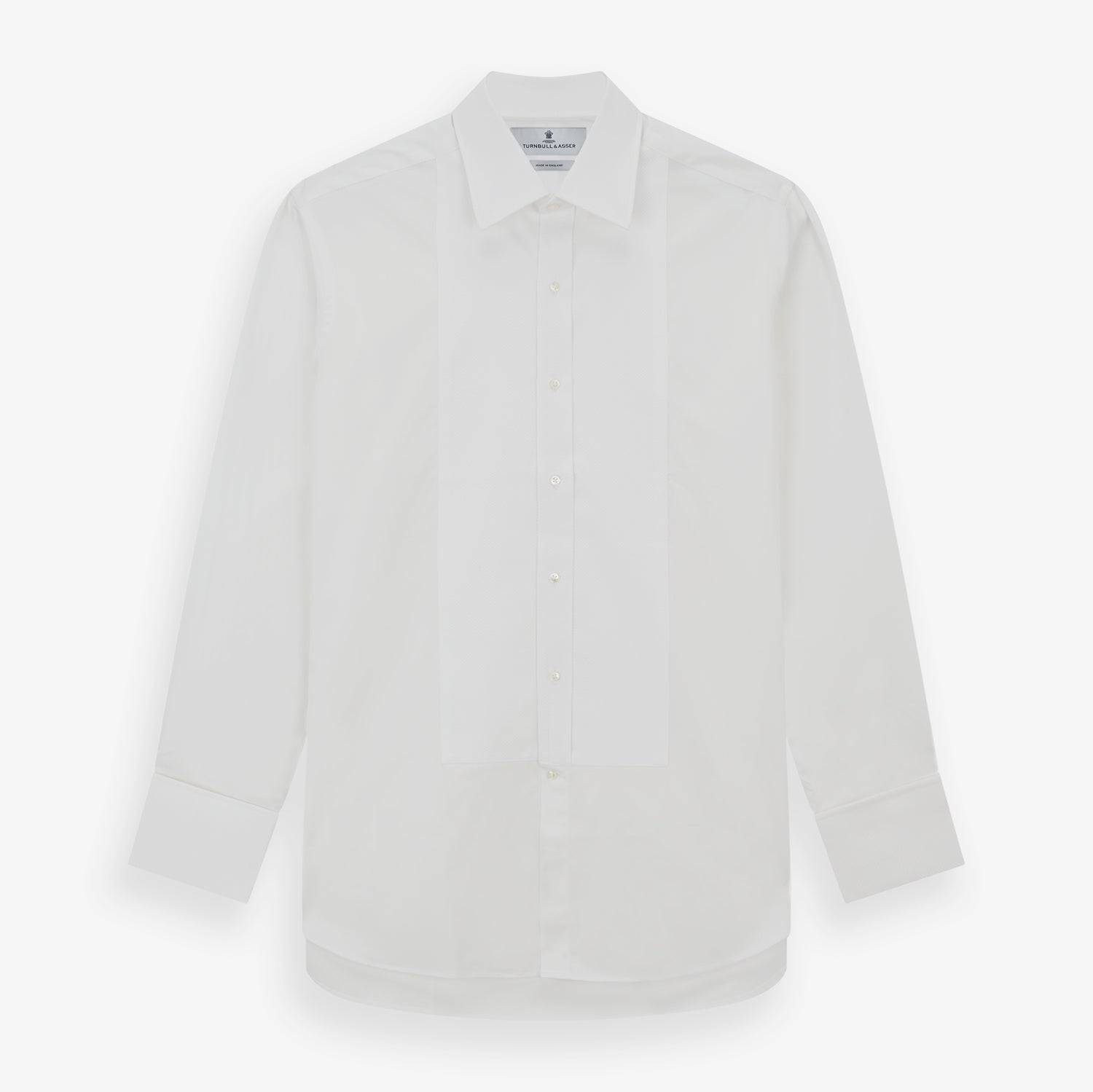 White Marcella Dress Shirt With T&A Collar And Double Cuffs Turnbull & Asser Men's High Quality Shirt Regular Fit Size: 14.5