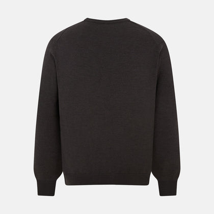 Brown Fine Merino V-Neck Cardigan Image 2