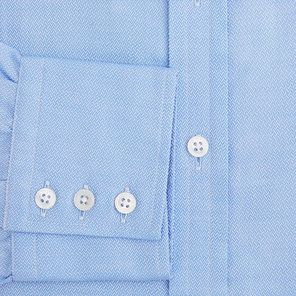 Blue Herringbone Mayfair Shirt Image 3