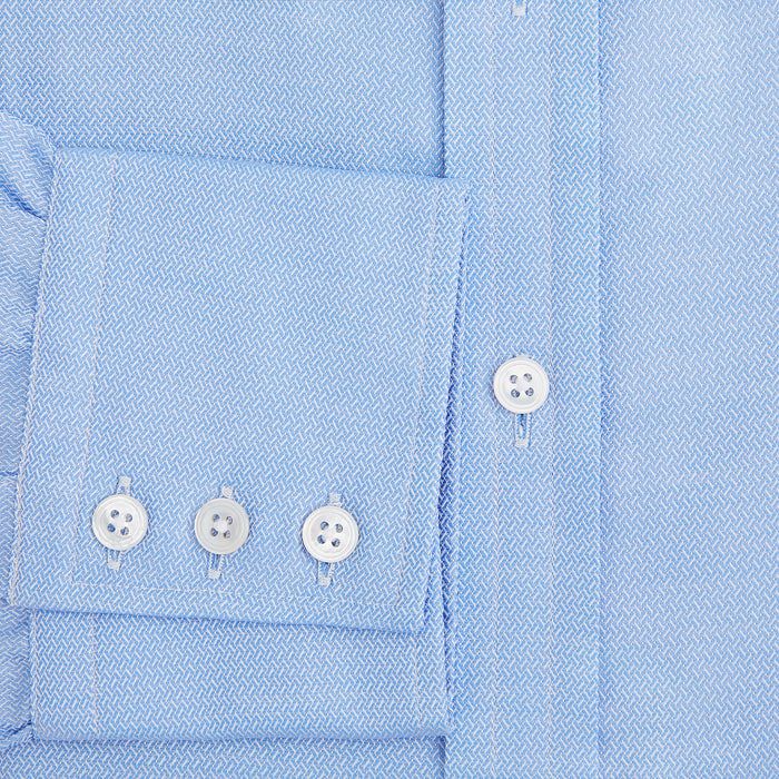Blue Herringbone Mayfair Shirt Image 3