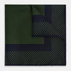View 1 of product Navy and Kelly Green Dot Silk Pocket Square