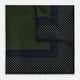 Navy and Kelly Green Dot Silk Pocket Square