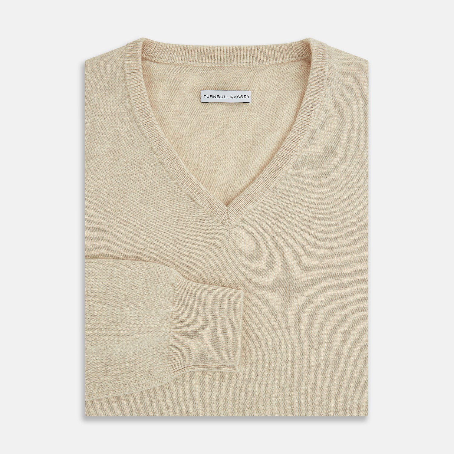 Ivory Cashmere V-Neck Jumper