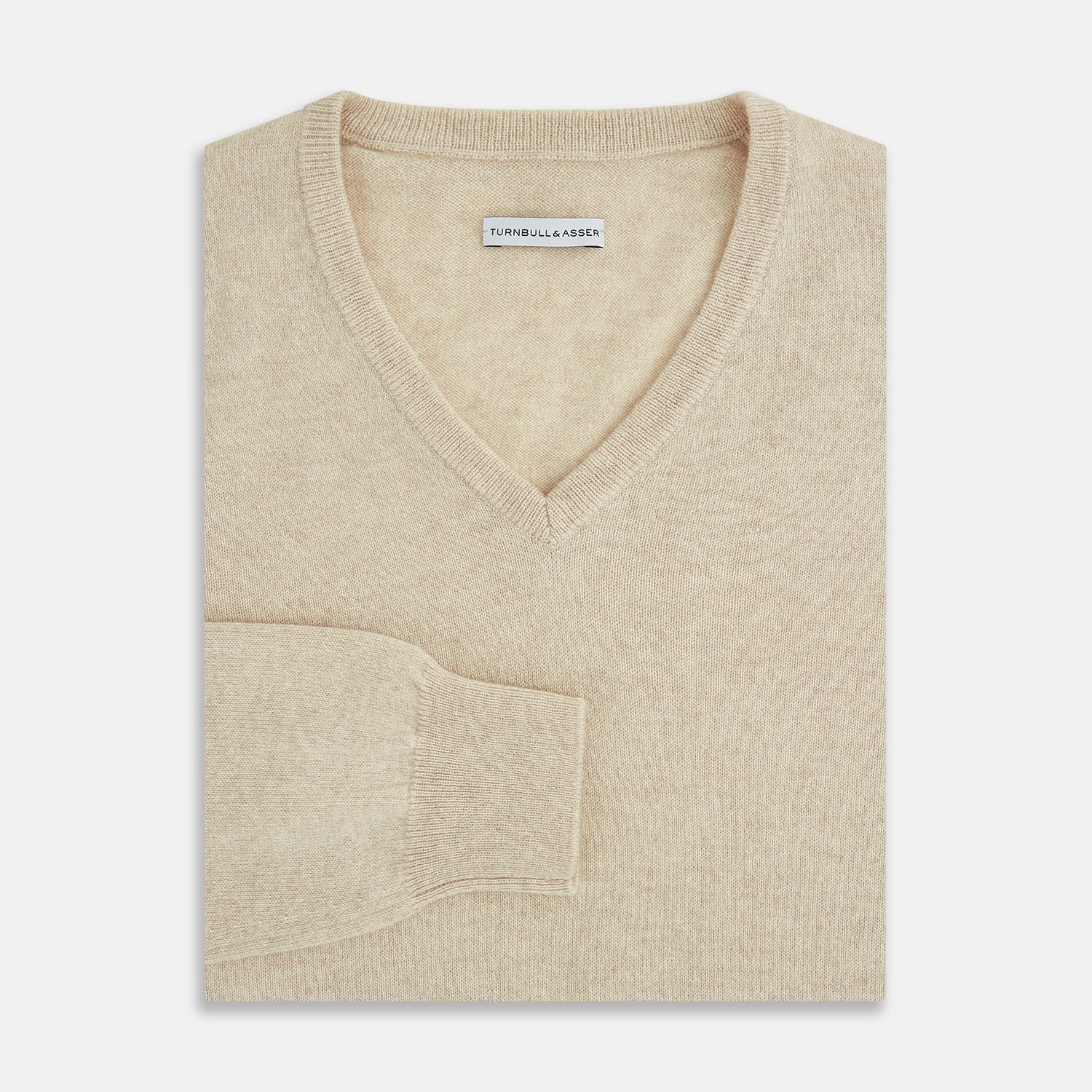 View 4 of product Ivory Cashmere V-Neck Jumper