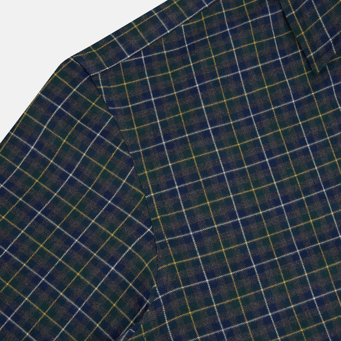 Navy and Khaki Tartan Windsor Shirt Image 5