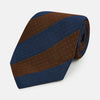 View 1 of product Brown and Navy Block Stripe Silk Tie