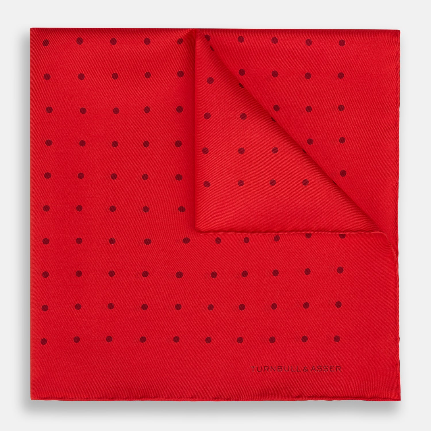 View 1 of product Red and Burgundy Spot Silk Pocket Square