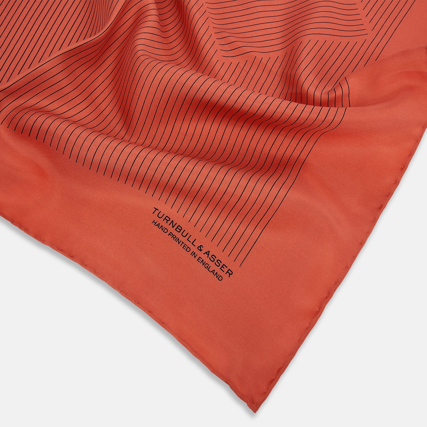 Orange Stripe Silk Pocket Square