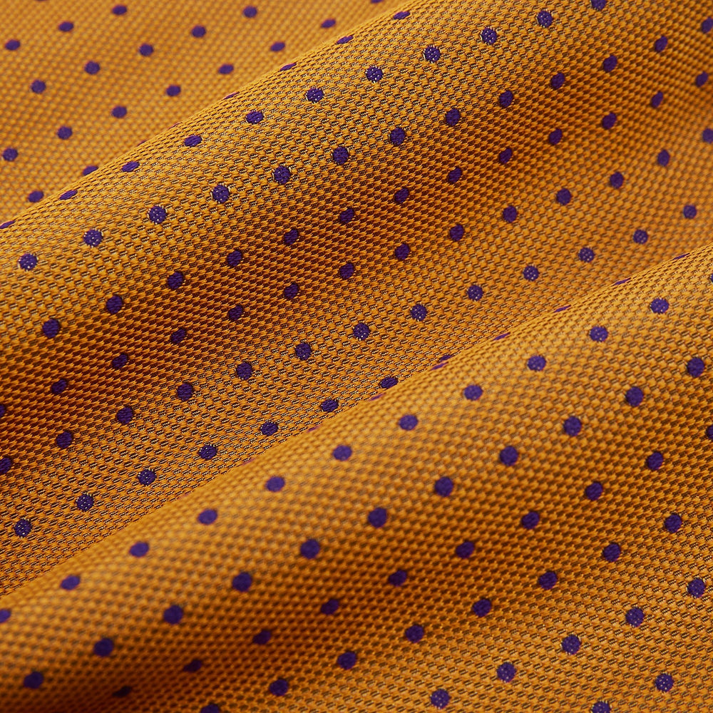 Navy and Orange Micro Dot Silk Cravat