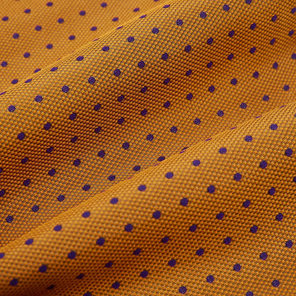 Navy and Orange Micro Dot Silk Cravat Image 3