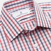 Navy and Red Check Cotton Regular Fit Mayfair Shirt