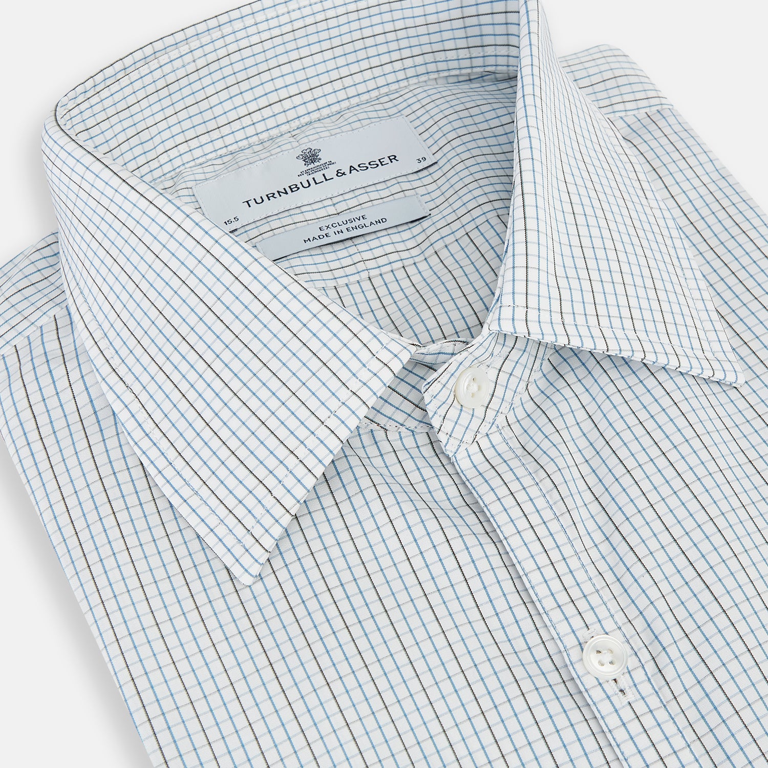 View 2 of product Pale Blue and Navy Grid Check Westminster Shirt