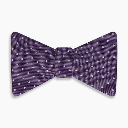 Lilac and Royal Purple Micro Dot Silk Bow Tie Image 3