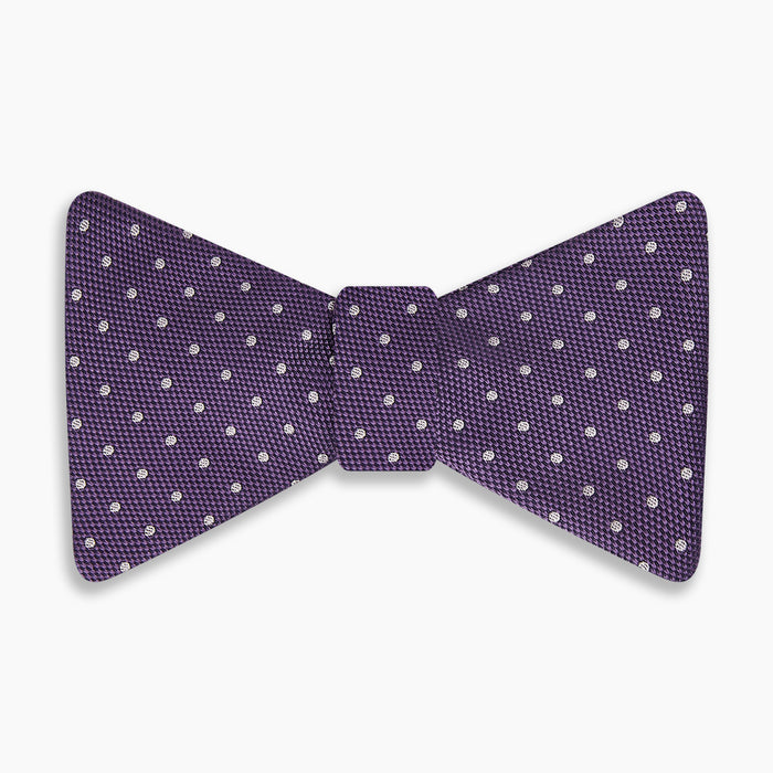 Lilac and Royal Purple Micro Dot Silk Bow Tie Image 3