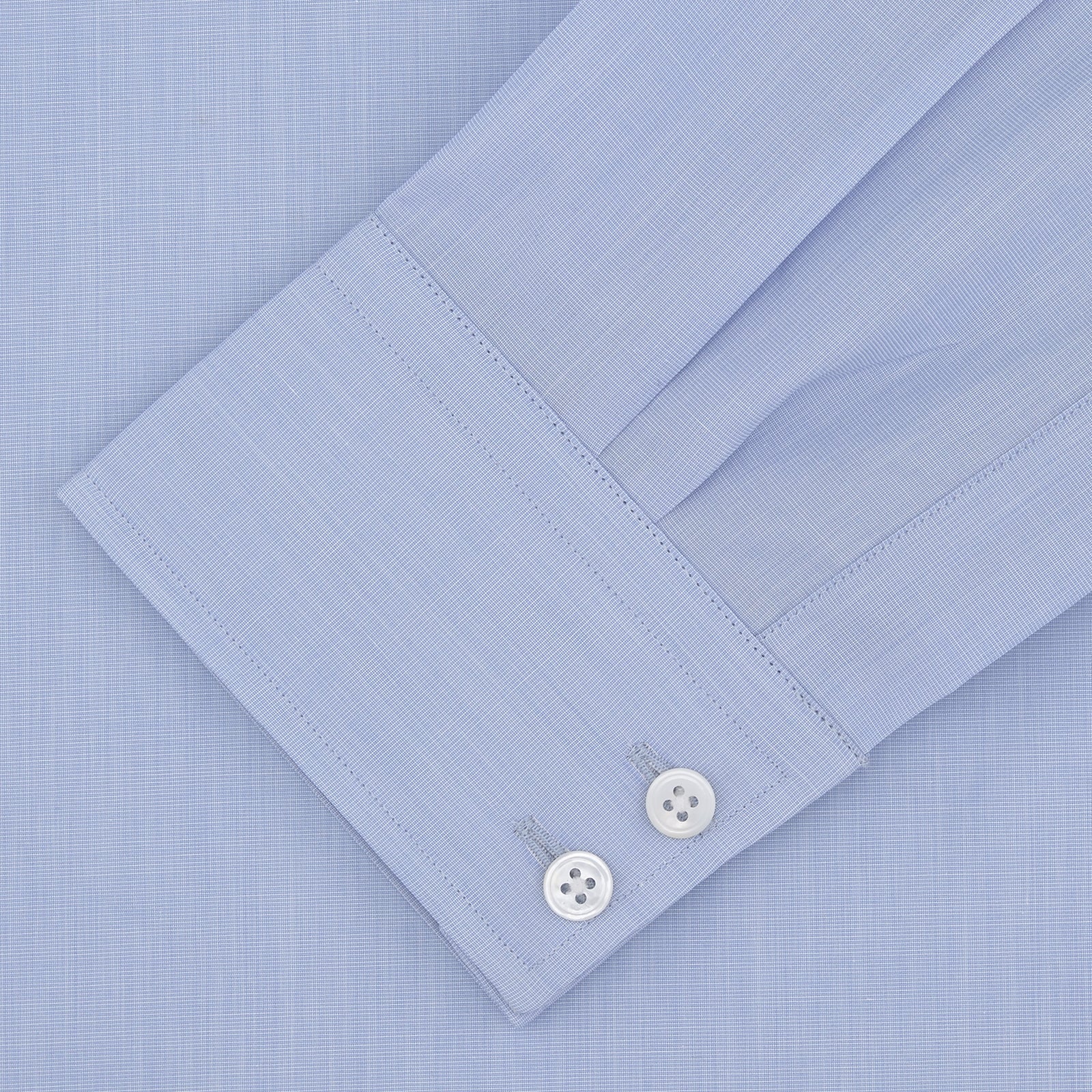 View 2 of product Tailored Fit Light Blue End-on-End Shirt With Kent Collar and 2-Button Cuffs