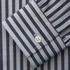 View 3 of product Navy Multi Stripe Weekend Fit Wool Shirt with Derby Collar and 1 Button Cuffs