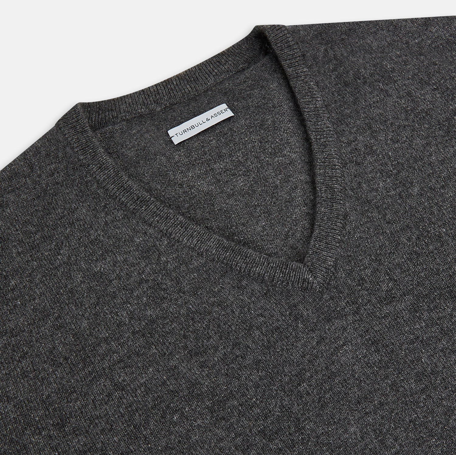 View 2 of product Charcoal Grey Cashmere V-neck Jumper
