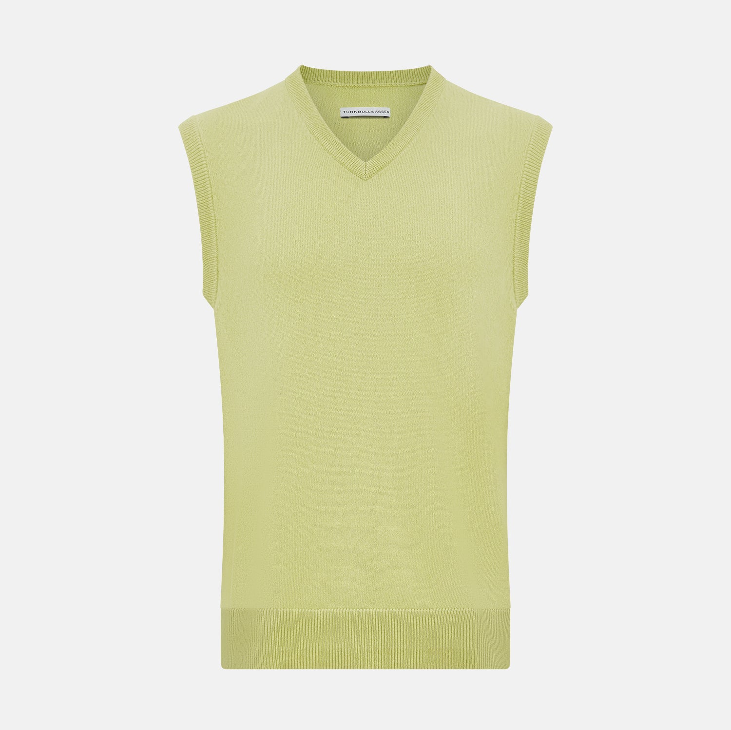 Melon Green V-neck Cashmere Vest