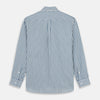 View 5 of product Pale Blue Multi Stripe Weekend Fit Wool Shirt with Derby Collar and 1 Button Cuffs