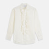 View 2 of product Cream Silk Regular Fit Ruffle-Front Wilfred Shirt
